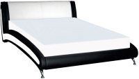 Двуспальная кровать Bravo Мебель Альта с ПМ 160x200 (Santorini 0402 белый/0401 черный) - 