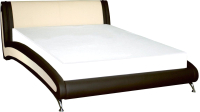 Двуспальная кровать Bravo Мебель Альта с ПМ 160x200 (Santorini 0428 бежевый/0429 шоколад) - 