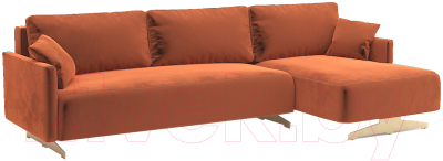 Диван угловой Савлуков-Мебель Oskar правый 294x162 (Aurora Terra оранжевый)