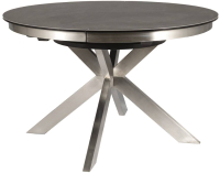 Обеденный стол Signal Porto Ceramic 120-160x120 (темно-серый мрамор/сталь матовая) - 