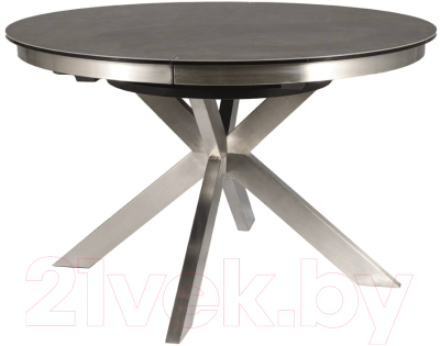Обеденный стол Signal Porto Ceramic 120-160x120 (темно-серый мрамор/сталь матовая)