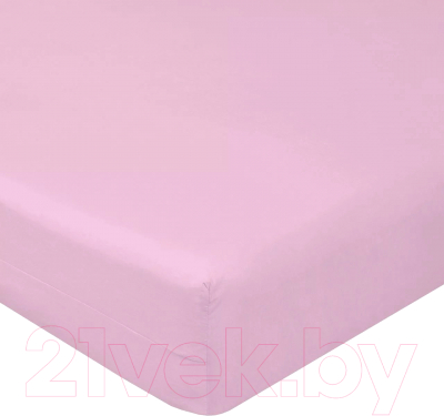 Простыня Luxsonia Сатин на резинке 140x200 / Мр0001 (розовый)