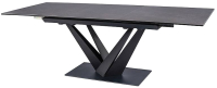 Обеденный стол Signal Sorento Ceramic 160-220x90x76 (эффект черного мрамора/черный матовый) - 