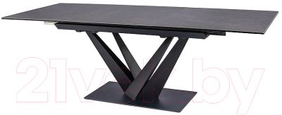 Обеденный стол Signal Sorento Ceramic 160-220x90x76 (эффект черного мрамора/черный матовый)