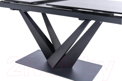 Обеденный стол Signal Sorento Ceramic 160-220x90x76 (эффект черного мрамора/черный матовый)