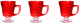 Набор кружек Herevin Paited Red Footed 131601-003 (3шт, красный) - 