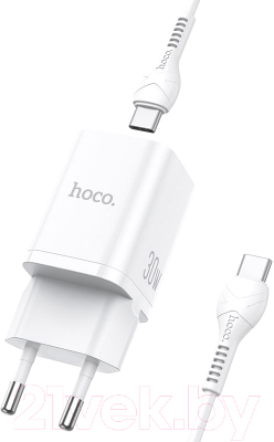 Зарядное устройство сетевое Hoco N13 PD30W+QC3.0 USB Type-C-Type-C (белый)