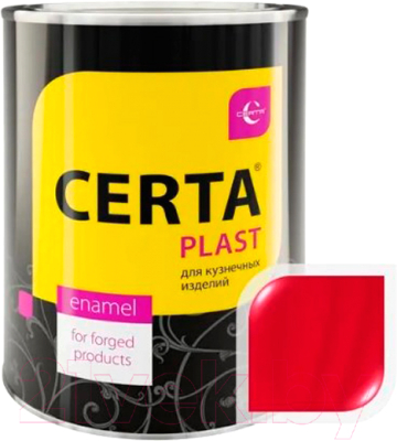 Эмаль Certa Plast RAL3020 (800г, полуглянцевый ярко-красный)