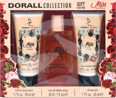 Парфюмерный набор Dorall Collection Miss Blossom Туалетная вода+Гель для душа+Лосьон (30мл+50мл+50мл)