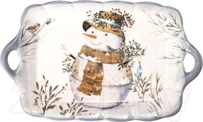 Блюдо Доляна Рождественский снеговик / 6249518