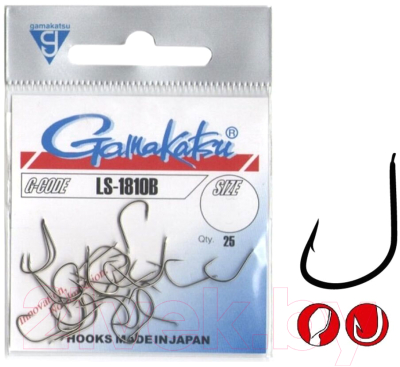 Набор крючков рыболовных Gamakatsu LS-1810B Hooks Bronze №12 / 146548-012 (25шт)