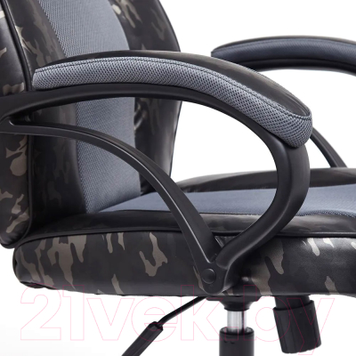 Кресло геймерское Tetchair Racer GT Military кожзам/ткань (серый/серый, TW 12)