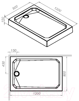 Изображение товара Душевой поддон AM.PM Gem W90T-404-12090W