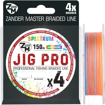 Леска плетеная ZanderMaster Jig Pro 4X Multicolor 0.14мм 7.78кг / 12699 (150м)