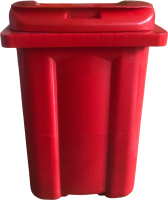 Контейнер для мусора Эдванс 60л, с крышкой (красный, без педали) - 