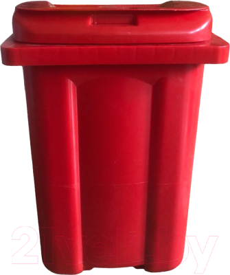 Контейнер для мусора Эдванс 60л, с крышкой (красный, без педали)