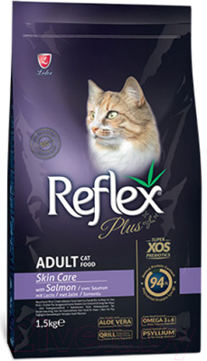 Сухой корм для кошек Reflex Plus Skin Care уход за кожей и шерстью (15кг)