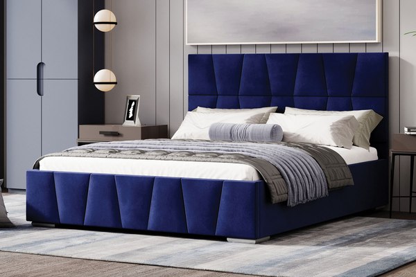 Каркас кровати Stolline Пассаж 44 с ПМ/Н 180x200 (mustang 78 синий)