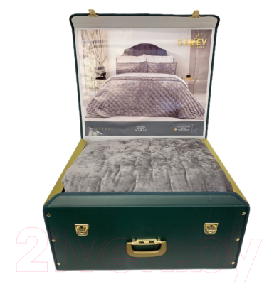 Набор текстиля для спальни Sarev Elite Group Metis Евро / Y880 v2 (Gri/серый)