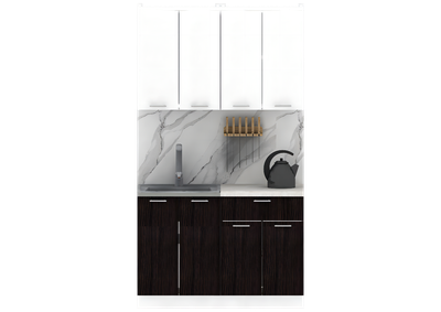 Кухонный гарнитур Eligard Lion 1.2 (белый/дуб марбург/королевский опал) - 