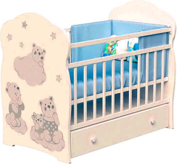 Детская кроватка VDK Timmy маятник с ящиком