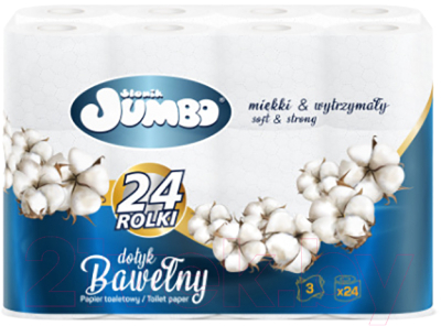 Туалетная бумага Slonik Jumbo Bawelna 3х слойные (24рул)