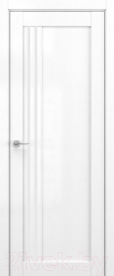 Дверь межкомнатная Deform V9 ДО 60x200 (вайт вуд/стекло белый лак)
