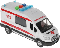 Автомобиль игрушечный Технопарк Ford Transit Скорая / TRANSITVAN-16PLAMB-WH - 