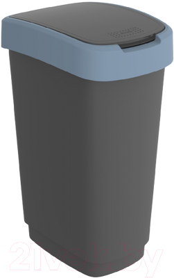 Контейнер для мусора Rotho Twist / 1754506161 (50л, черный/синий)