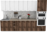 Кухонный гарнитур Eligard Lion 3.0 (белый структурный/дуб нокс/малага) - 