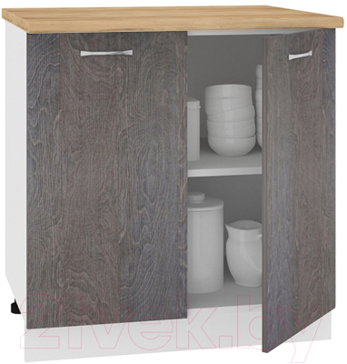 Шкаф-стол кухонный Кортекс-мебель Корнелия Лира НШ80р (береза/дуб бунратти)