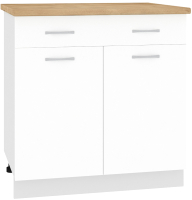 Шкаф-стол кухонный Кортекс-мебель Корнелия Лира НШ80р1ш (белый/дуб бунратти) - 