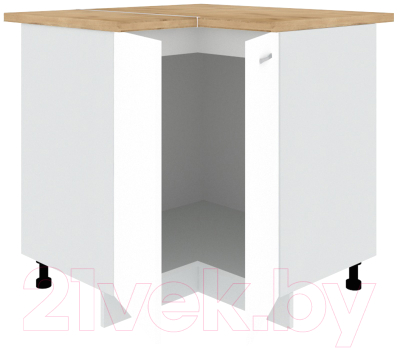 Шкаф-стол кухонный Кортекс-мебель Корнелия Лира НШУ угловой (белый/дуб бунратти)