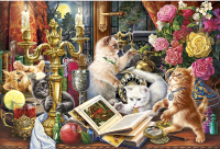 Картина по номерам РЫЖИЙ КОТ Веселые котята на столе / ХК-0901 - 