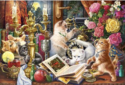 Картина по номерам РЫЖИЙ КОТ Веселые котята на столе / ХК-0901