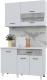 Миниатюра изображения товара Кухонный гарнитур Горизонт Мебель Trend 1200 (белый эмалит/бетон лайт)