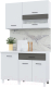 Миниатюра изображения товара Кухонный гарнитур Горизонт Мебель Trend 1200 (белый эмалит/холст вулкан)