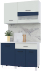 Миниатюра изображения товара Кухонный гарнитур Горизонт Мебель Trend 1200 (холст сапфир/холст молоко)