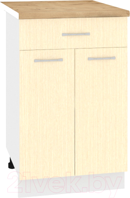 Шкаф-стол кухонный Кортекс-мебель Корнелия Лира НШ50р1ш (венге светлый/дуб бунратти)
