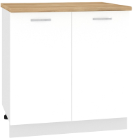 Шкаф-стол кухонный Кортекс-мебель Корнелия Лира НШ80р (белый/дуб бунратти) - 