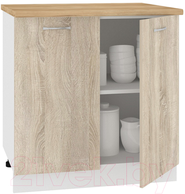 Шкаф-стол кухонный Кортекс-мебель Корнелия Лира НШ80р (дуб сонома/дуб бунратти)