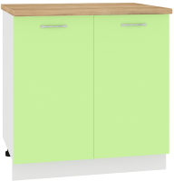 Шкаф-стол кухонный Кортекс-мебель Корнелия Лира НШ80р (зеленый/дуб бунратти) - 
