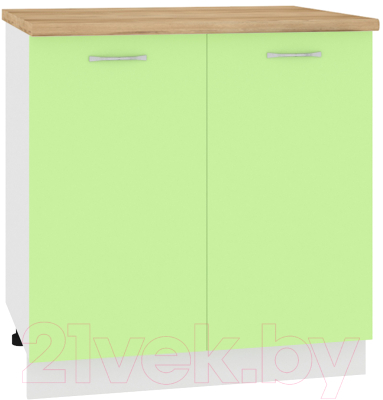 Шкаф-стол кухонный Кортекс-мебель Корнелия Лира НШ80р (зеленый/дуб бунратти)