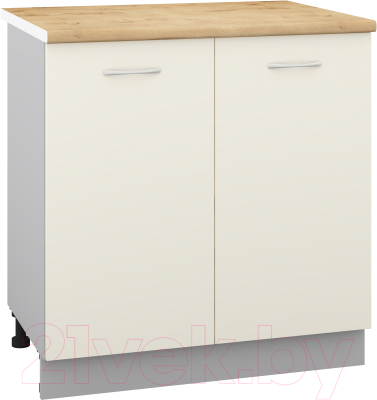 Шкаф-стол кухонный Кортекс-мебель Корнелия Лира НШ80р (кремовый/дуб бунратти)