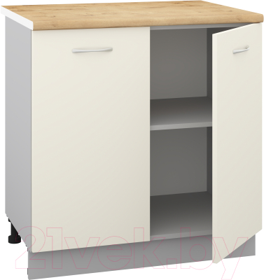Шкаф-стол кухонный Кортекс-мебель Корнелия Лира НШ80р (кремовый/дуб бунратти)