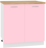 Шкаф-стол кухонный Кортекс-мебель Корнелия Лира НШ80р (розовый/дуб бунратти) - 