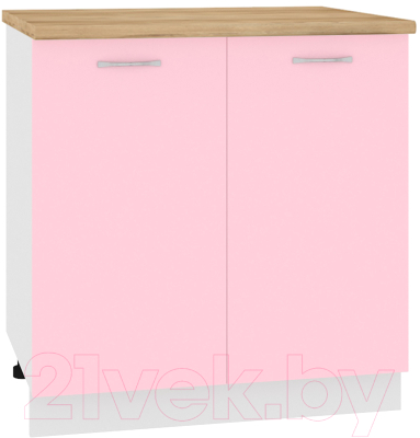 Шкаф-стол кухонный Кортекс-мебель Корнелия Лира НШ80р (розовый/дуб бунратти)