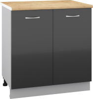 Шкаф-стол кухонный Кортекс-мебель Корнелия Лира НШ80р (черный/дуб бунратти) -