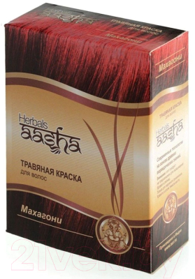 Порошковая краска для волос Aasha Herbals На основе индийской хны (махагони)