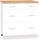 Шкаф-стол кухонный Кортекс-мебель Корнелия Лира НШ80р3ш (белый/дуб бунратти) - 